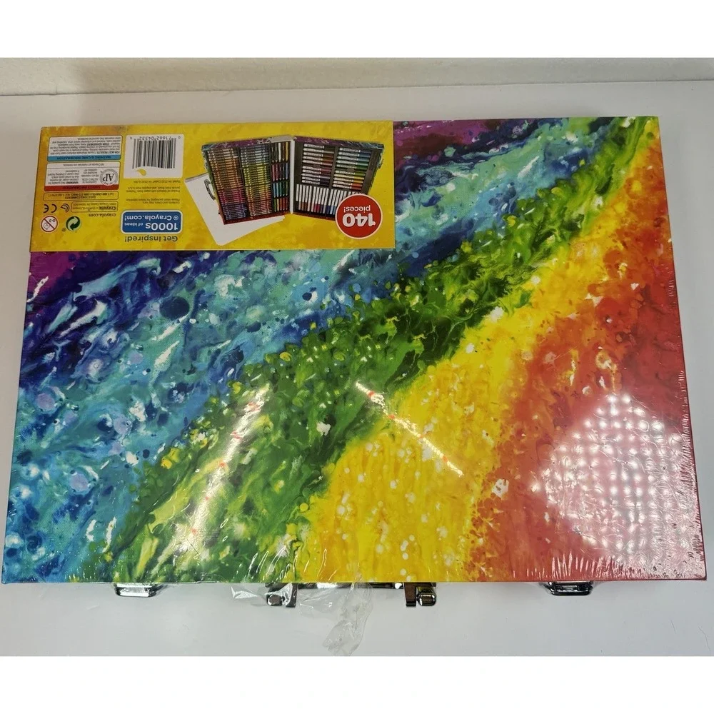NEW Crayola 140 Piece Art Set Rainbow Case Markers Crayons Pencils Paint‎ 2016